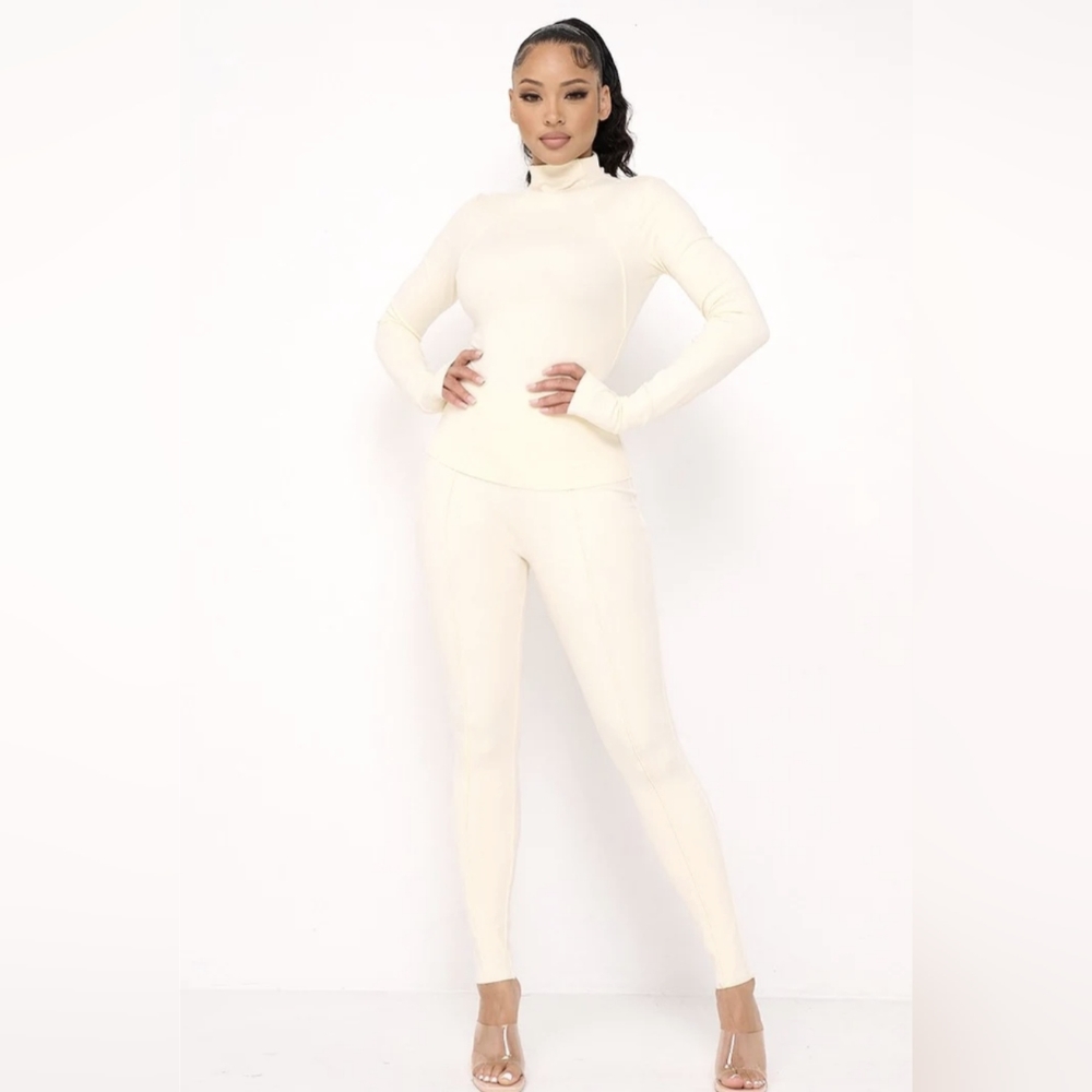 Long sleeves and Leggings set - Cream